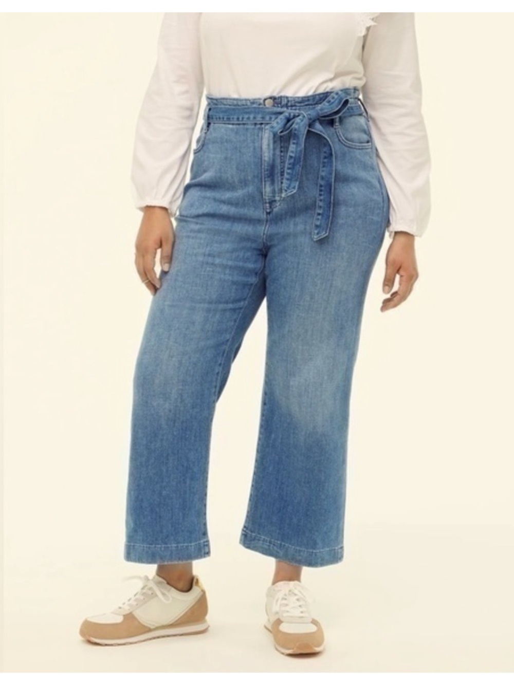 ✨J Crew paper-bag wide-leg pant tie waist jeans 👖 29